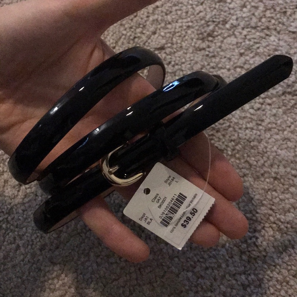 Black shiny JCrew belt